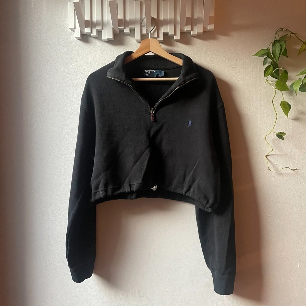 Frankie Collective Vintage Polo Cinched Crop Sweatshirt (XS/S)